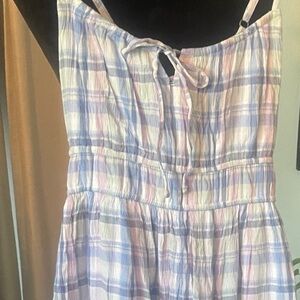 Hollister Light Blue and Pink Plaid Dress